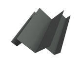 Угол внутренний сложный Кликфальц Pro 0,45 PE с пленкой RAL 7005 мышино-серый (2м) Центр Кровли