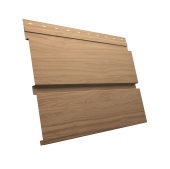 Софит металлический Квадро Брус без перфорации 0,45 Print Elite с пленкой Honey Wood TwinColor Центр Кровли