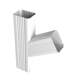 Тройник прямоугольный правый Vortex Lite PE RAL 9003 сигнальный белый Центр Кровли