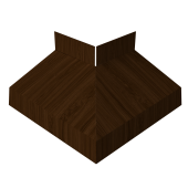 Угол отлива внешний 70 0,45 Print Elite с пленкой Choco Wood TwinColor Центр Кровли