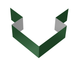 Угол внешний симметричный фибросайдинга 0,45 PE с пленкой RAL 6002 лиственно-зеленый (2м) Центр Кровли