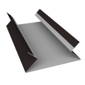 Планка угла внутреннего составная верхняя Экобрус Grand Line 0,45 Drap ТХ RAL 9005 черный (3м) Центр Кровли