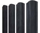 Штакетник Круглый фигурный 0,45 Print Premium Grey Wood TwinColor Центр Кровли