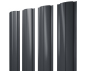 Штакетник Полукруглый Slim с прямым резом 0,4 PE-Matt-Double RAL 7024 мокрый асфальт Центр Кровли