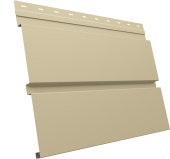 Софит металлический Квадро Брус v02 Grand Line без перфорации 0,5 Satin с пленкой RAL 1015 светлая слоновая кость Центр Кровли