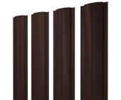 Штакетник Полукруглый Slim с прямым резом Grand Line 0,45 PE NL 805 серо-коричневый гефест Центр Кровли