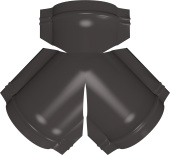 Тройник Y конька полукруглого Grand Line 0,5 Сатин матовый ТХ с пленкой RR 32 темно-коричневый Центр Кровли