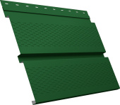 Софит металлический Квадро Брус v01 Grand Line с перфорацией 0,45 PE с пленкой RAL 6002 лиственно-зеленый Центр Кровли