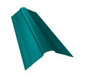 Планка конька фигурного 100x100 0,45 PE с пленкой RAL 5021 водная синь (3м) Центр Кровли