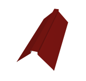 Планка конька плоского 150х40х150 0,5 Satin с пленкой RAL 3011 коричнево-красный (3м) Центр Кровли