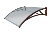 Козырек Krovent из поликарбоната 1200х930х280 прозрачный (коричневый кронштейн) Центр Кровли