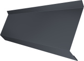 Планка примыкания в штробу 60 Grand Line 0,5 GreenCoat Pural БТ матовый RR 23 темно-серый (RAL 7024 мокрый асфальт) (3м) Центр Кровли