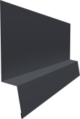 Планка начальная фальц Grand Line 0,5 Полидэкстер TwinColor RAL 7024 мокрый асфальт (3м) Центр Кровли