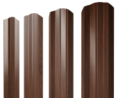 Штакетник М-образный А фигурный 0,45 Print Elite Choco Wood TwinColor Центр Кровли