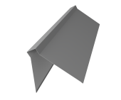 Планка конька плоского 220х50х220 0,5 Satin с пленкой RAL 9006 бело-алюминиевый (2м) Центр Кровли