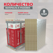 Утеплитель RockWool СаунаБаттс 1000х600х50 (8 шт/пач; 4,80м2; 0,24 м3; 12 пач/пал) Центр Кровли