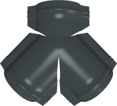 Тройник Y конька полукруглого Grand Line 0,5 Сатин матовый ТХ с пленкой RAL 7016 антрацитово-серый Центр Кровли