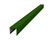 Планка вертикальная лицевая для горизонтального монтажа штакетника 0,45 PE RAL 6002 лиственно-зеленый (3м) Центр Кровли