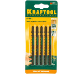 Полотно для электролобзика Kraftool T144D 75х4мм, по дереву, ДВП, ДСП, быстрый рез, Т-хвостовик, Cr-V сталь, 5 шт (159521-4-S5) Центр Кровли