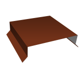 Парапетная крышка прямая 150мм 0,5 Satin с пленкой RAL 3009 оксидно-красный (3м) Центр Кровли