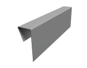 Планка приемная оконная фибросайдинга 0,45 PE с пленкой RAL 9006 бело-алюминиевый (2м) Центр Кровли