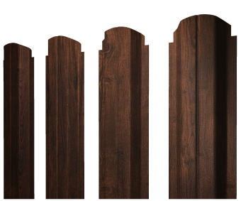 картинка Штакетник П-образный А фигурный 0,45 Print Premium Cherry Wood Dark FTC Центр Кровли