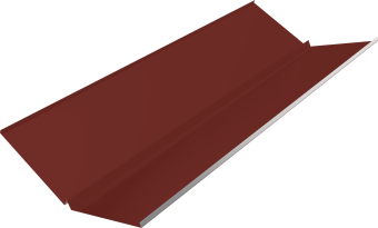 картинка Планка ендовы нижней с компенсатором Grand Line 0,5 Satin с пленкой RAL 3009 оксидно-красный (3м) Центр Кровли