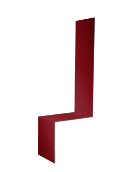 картинка Планка примыкание боковое фальц 0,45 PE с пленкой RAL 3003 рубиново-красный (3м) Центр Кровли