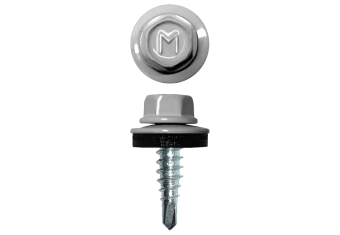 картинка Саморез по металлу Daxmer 4,8х19 RAL 9003 (250) сверло №2 Центр Кровли