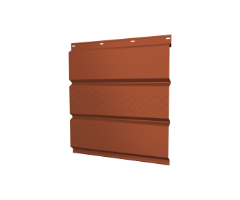 фото Софит металлический центральная перфорация 0,5 Velur X с пленкой RAL 8004 терракота Центр Кровли картинка Софит металлический центральная перфорация 0,5 Velur X с пленкой RAL 8004 терракота Центр Кровли