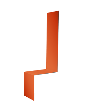 картинка Планка примыкание боковое фальц 0,45 PE с пленкой RAL 2004 оранжевый (3м) Центр Кровли