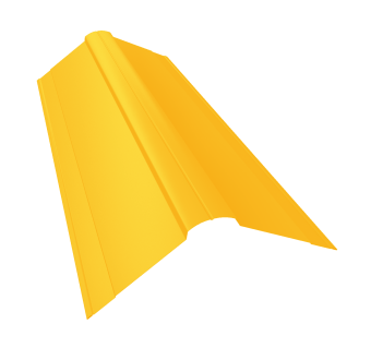 картинка Планка конька фигурного 150x150 0,45 PE с пленкой RAL 1018 цинково-желтый (3м) Центр Кровли