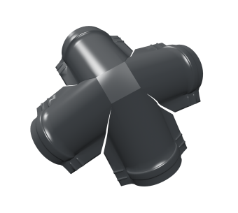 картинка Четверник конька малого полукруглого 0,5 Satin Matt TX с пленкой RAL 7016 антрацитово-серый Центр Кровли