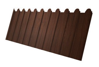 картинка Профнастил С8A v01 фигурный 0,45 Print Elite Choco Wood TwinColor Центр Кровли