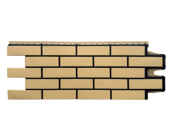 картинка Фасадная панель Grand Line Клинкерный кирпич Design песочный со швом RAL 9005 Центр Кровли