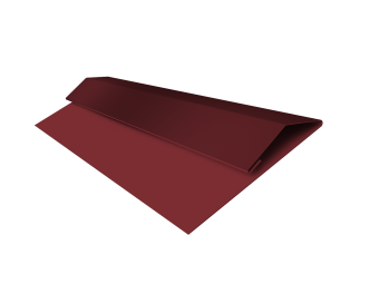 картинка Планка стартово-финишная Экобрус Grand Line 0,45 PE-Double с пленкой RAL 3005 красное вино (2м) Центр Кровли