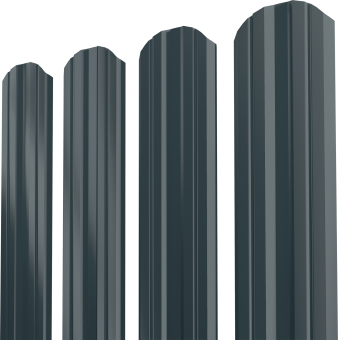 картинка Штакетник Twin XL фигурный Grand Line 0,5 Velur X RAL 7016 антрацитово-серый Центр Кровли