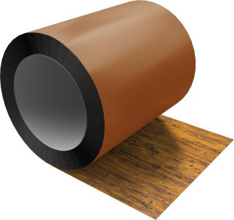 картинка Отмотка Inside Grand Line с внутренним диаметром намотки 600мм 0,45 Print Elite с пленкой Golden Wood TwinColor Центр Кровли