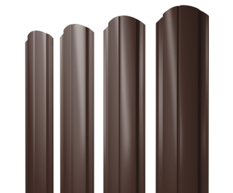 картинка Штакетник Полукруглый Slim фигурный 0,5 PurPro Matt 275 RAL 8017 шоколад Центр Кровли