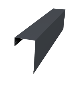 картинка Планка торцевая фасадная фальц 65мм 0,45 Drap-double TX RAL 7024 мокрый асфальт (3м) Центр Кровли