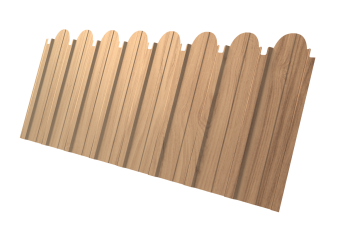 картинка Профнастил C10A фигурный 0,45 Print Elite Honey Wood TwinColor Центр Кровли