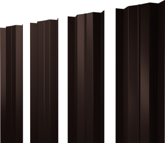 картинка Штакетник М-образный B с прямым резом Grand Line 0,5 Satin Matt RAL 8017 шоколад Центр Кровли