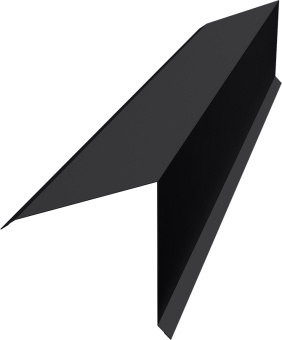 картинка Планка конька односкатной кровли 160х160 Grand Line 0,5 PurPro матовый RAL 9005 черный (3м) Центр Кровли