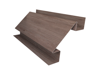 картинка Угол внутренний сложный 75мм 0,45 Print Elite White Wood TwinColor (2м) Центр Кровли