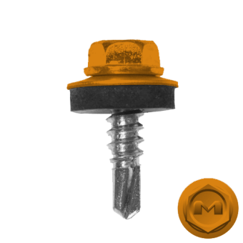 картинка Саморез по металлу Daxmer 5,5х19 (250шт) сверло №3 RAL 1006 Центр Кровли