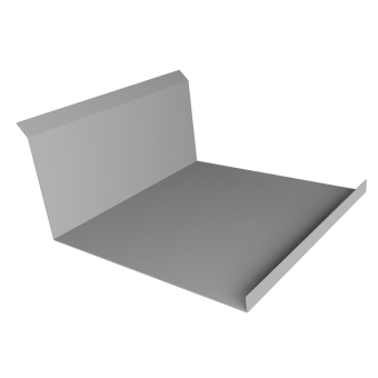 картинка Планка примыкания нижняя 20х122х260х15 0,5 Satin с пленкой RAL 9006 бело-алюминиевый (3м) Центр Кровли