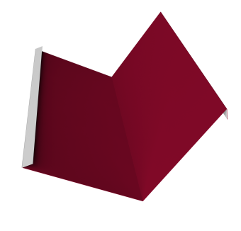 картинка Планка примыкания 115х115 Фартук S4 пристенный уголовой 0,45 PE с пленкой RAL 3003 рубиново-красный (2м) Центр Кровли