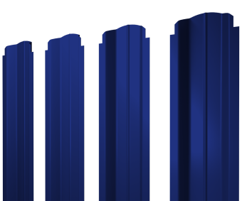 картинка Штакетник П-образный B фигурный 0,45 PE RAL 5002 ультрамариново-синий Центр Кровли