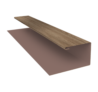 картинка Планка П-образная БХ new 0,45 Print Elite White Wood TwinColor (3м) Центр Кровли