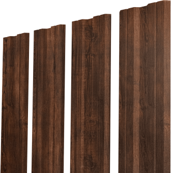 фото Штакетник Twin XL с прямым резом Grand Line 0,45 Print-Double Premium Cherry Wood Dark F Центр Кровли картинка Штакетник Twin XL с прямым резом Grand Line 0,45 Print-Double Premium Cherry Wood Dark F Центр Кровли